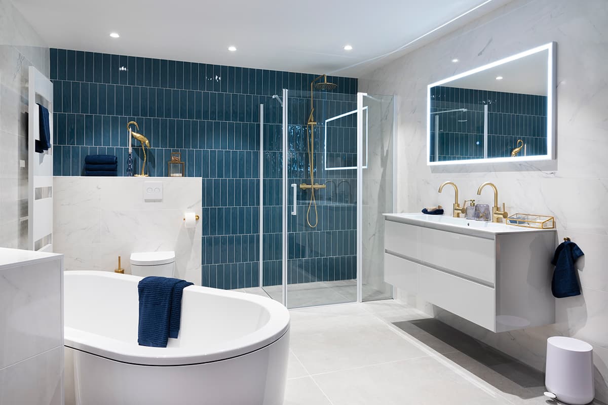Badkamer Cube blauw